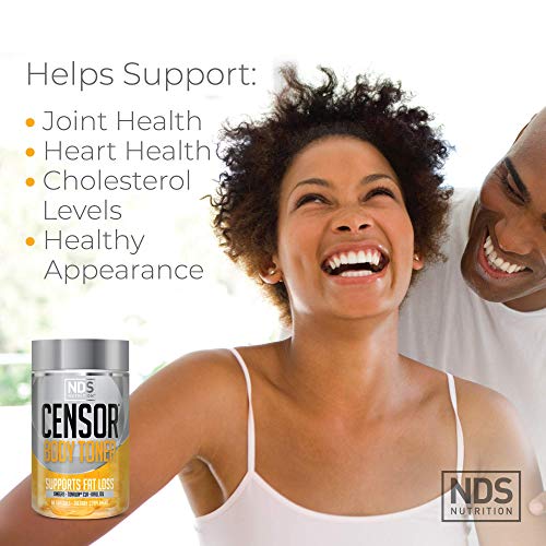 Censor NDS Nutrition Fat Loss and Body Toner with CLA, Fish Oil, Safflower and Omega 3-6-9 Blend - Dietary Supplement for Improved Energy and Health (90 Softgels)