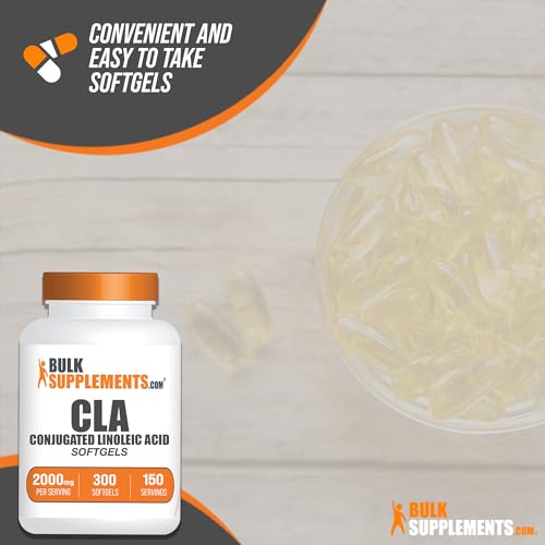 BULKSUPPLEMENTS.COM Conjugated Linoleic Acid Softgels - CLA 2000mg - CLA Supplements - CLA Safflower Capsules - CLA Pills - 2 CLA Softgels per Serving - 150-Day Supply (300 Softgels)