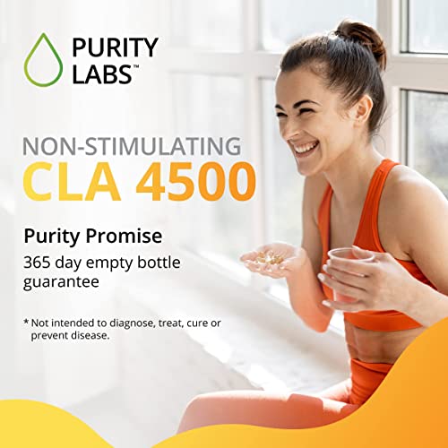 Purity Labs CLA Supplements 4500MG - Non-GMO Safflower Oil - Supports Energy, Weight Loss, Heart Health, and Muscle Health - 180 Soft gels