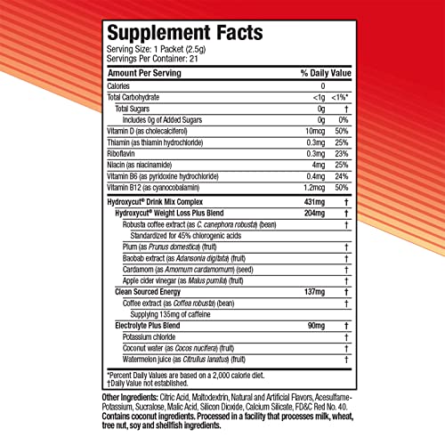 Hydroxycut Drink Mix for Women & Men Weight Loss