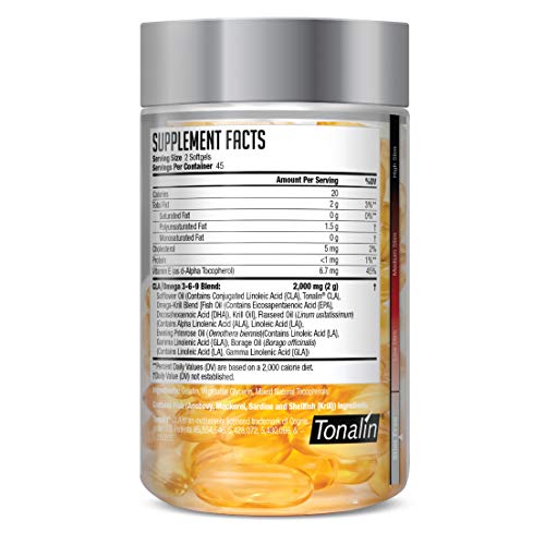 Censor NDS Nutrition Fat Loss and Body Toner with CLA, Fish Oil, Safflower and Omega 3-6-9 Blend - Dietary Supplement for Improved Energy and Health (90 Softgels)