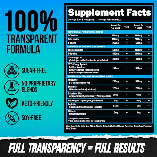 Superhuman Burn: 2-in-1 Weight Loss Powder, 21 Servings