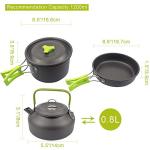 Portable Camping Cookware Mess Kit with 16 Pieces