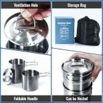KOKKOYA Stainless Steel Camping Cups and Pot Set