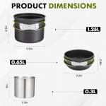 Backpacking Camping Cookware Set with Pots and Pans