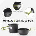 Backpacking Camping Cookware Set with Pots and Pans