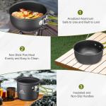 Backpacking Camping Cookware Set with Pots and Pans