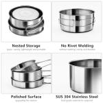 Set of 4 Stainless Steel Camping Pots