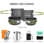 Odoland 16-Piece Lightweight Camping Cookware Set