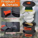 7-Piece Backpacking Cookware Set in Orange