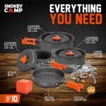10-Piece Camping Cookware Set with Stove