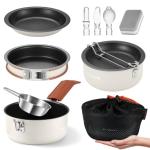 Odoland 10-Piece Non-Stick Camping Cookware Set