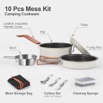 Odoland 10-Piece Non-Stick Camping Cookware Set