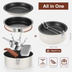 Odoland 10-Piece Non-Stick Camping Cookware Set