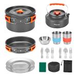 Lightweight 21-Piece Camping Cookware Set for 2
