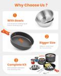 Lightweight 21-Piece Camping Cookware Set for 2
