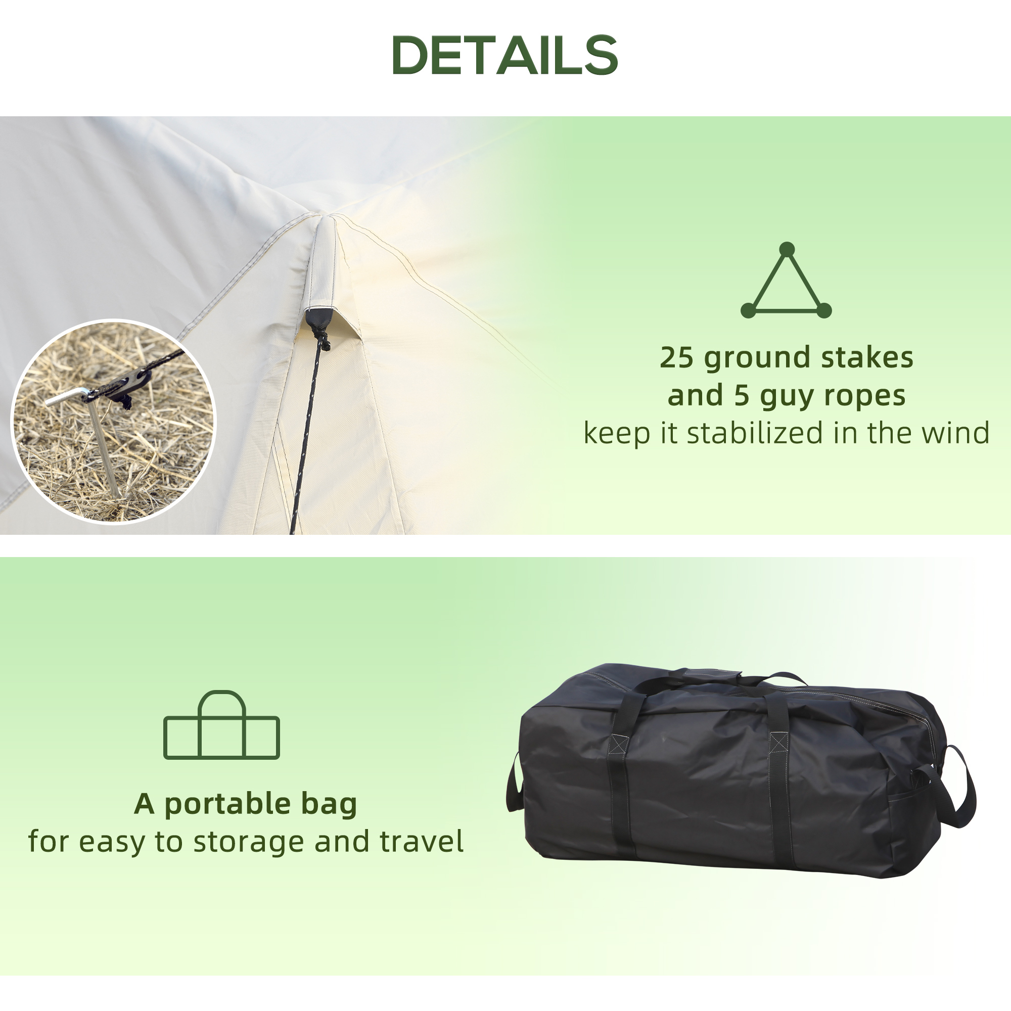 20-Person Camping Tent with Steel Frame, Mesh Windows