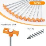 Heavy Duty 12PCS Tent Stakes for Camping