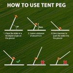 Heavy-Duty Family Tent Stakes with Ropes - 10 Pack