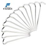 12 Aluminum Tent Pegs with Hooks - 7