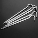 12 Aluminum Tent Pegs with Hooks - 7