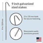 30 Pack Metal Tent Stakes, 9 Inches Long