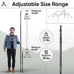 Adjustable Aluminum Camping Tarp Poles - Set of 2