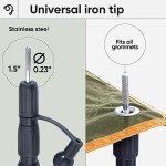 Adjustable Aluminum Camping Tarp Poles - Set of 2