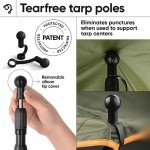 Adjustable Aluminum Camping Tarp Poles - Set of 2