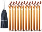 12 Pack Heavy Duty Aluminum Tent Stakes, Orange