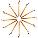 12 Pack Heavy Duty Aluminum Tent Stakes, Orange