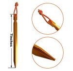 12 Pack Heavy Duty Aluminum Tent Stakes, Orange