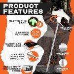 15-Pack Heavy Duty Screw-in Tent Stakes with Driver