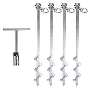 MightyPhine 12" Steel Ground Anchors - Set of 4