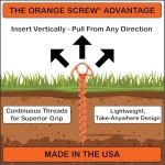 Heavy Duty Orange Screw Tent Stakes - 4 Pack