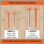 Heavy Duty Orange Screw Tent Stakes - 4 Pack