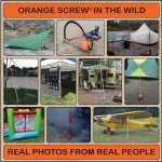 Heavy Duty Orange Screw Tent Stakes - 4 Pack
