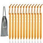 Lightweight Aluminum Tent Stakes with Reflective Ropes - 12 Pack