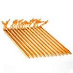 Lightweight Aluminum Tent Stakes with Reflective Ropes - 12 Pack