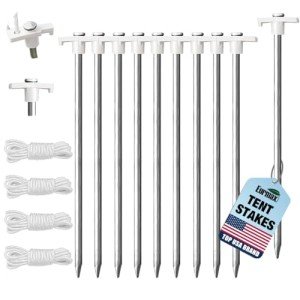 Heavy-Duty Camping Tent Stakes and Ropes Set