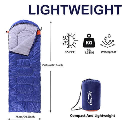 Kuzmaly Lightweight Waterproof 3-Season Camping Sleeping Bag
