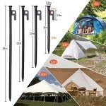 Heavy-Duty Forged Steel Tent Stakes & Hammer Set