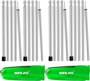 Adjustable Steel Camping Tent Tarp Poles - 2 Pack