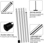 Adjustable Steel Camping Tent Tarp Poles - 2 Pack