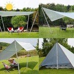 Adjustable Steel Camping Tent Tarp Poles - 2 Pack