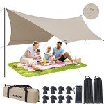 Waterproof Lightweight Camping Tarp with 2 Poles