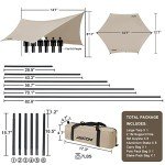 Waterproof Lightweight Camping Tarp with 2 Poles