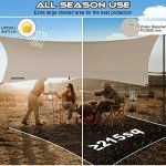 Waterproof Lightweight Camping Tarp with 2 Poles