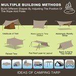 Waterproof Lightweight Camping Tarp with 2 Poles