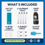 SUN NINJA Beach Tent Shelter with UPF50+ Protection, Includes Sand Shovel, Ground Pegs, Stability Poles, Outdoor Pop Up Shade Canopy for Camping, Fishing, Backyard Fun